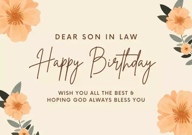 Dear Son In Law Wish You A Very Happy Birthday Image