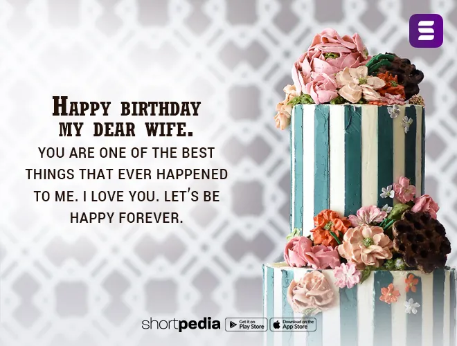 Happy Birthday To My Dear Wife – A5 Folded Greeting Card With Envelope, UK-Made