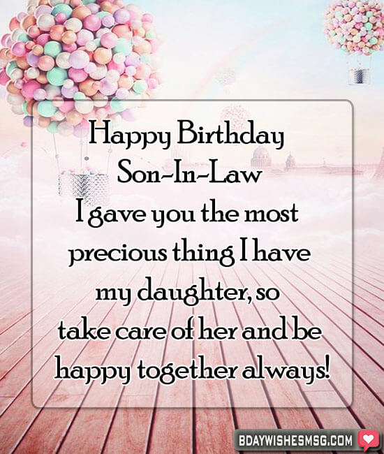 Happy Birthday Son In Law Happy Always Together Image
